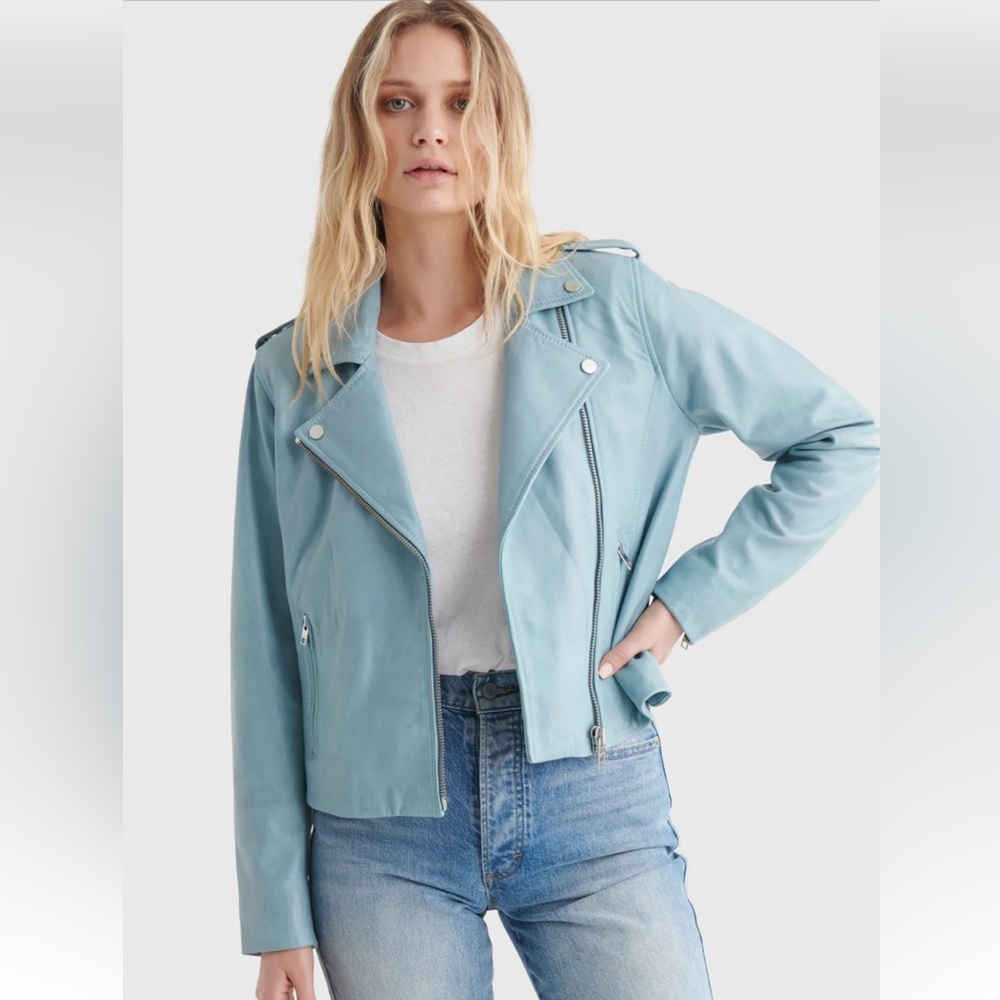 NWT Lucky Brand Classic Leather Moto Jacket